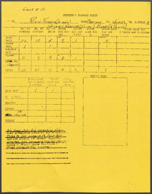 Rollie Fingers scouting report, 1976 September 08