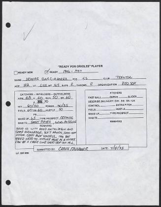 Nomar Garciaparra scouting report, 1995 July 18