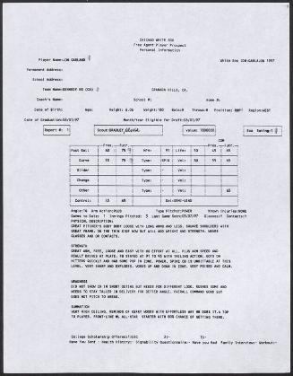 Jon Garland scouting report, 1997 March 07