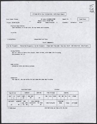 Brian Giles scouting report, 1995 July 09
