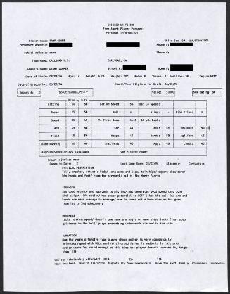 Troy Glaus scouting report, 1994 March 02