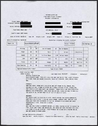 Troy Glaus scouting report, 1997 March 02