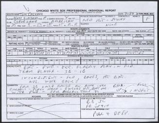 Denny Gonzalez scouting report, 1989 September