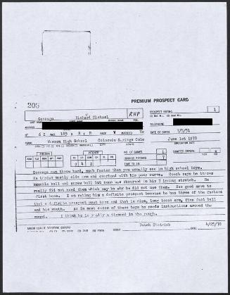 Goose Gossage scouting report, 1970 April 25