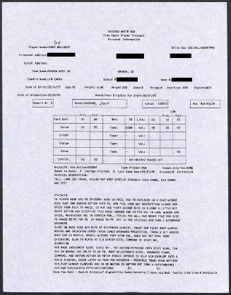 Roy Halladay scouting report, 1995 March 31