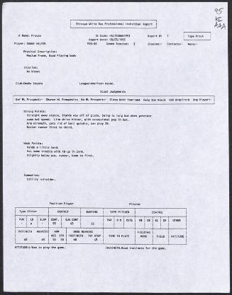 Shane Halter scouting report, 1995 August 23