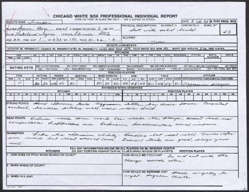 Shawn Hare scouting report, 1989 August 25