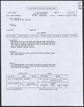 Tim Harikkala scouting report, 1995 June 26