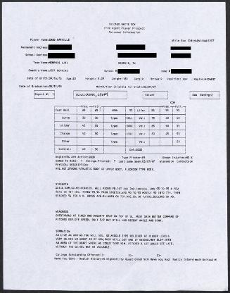Chad Harville scouting report, 1997 March 07