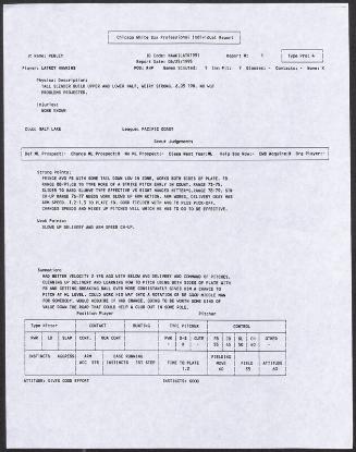 LaTroy Hawkins scouting report, 1995 June 25