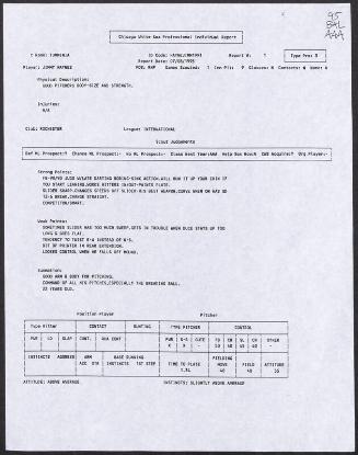 Jimmy Haynes scouting report, 1995 July 08