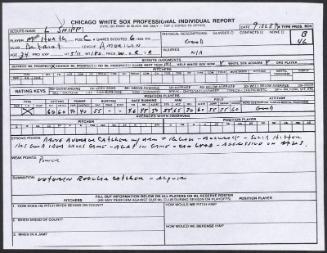 Mike Heath scouting report, 1989 September 22