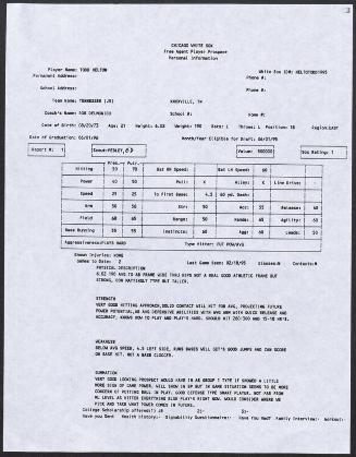 Todd Helton scouting report, 1995 February 18