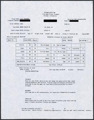 Chad Hermansen scouting report, 1995 April 28