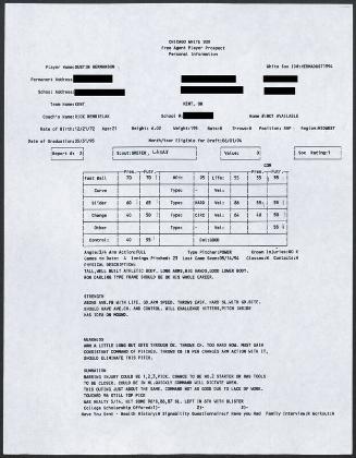 Dustin Hermanson scouting report, 1994 May 14