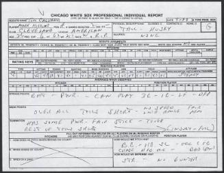 Mark Higgins scouting report, 1989 September