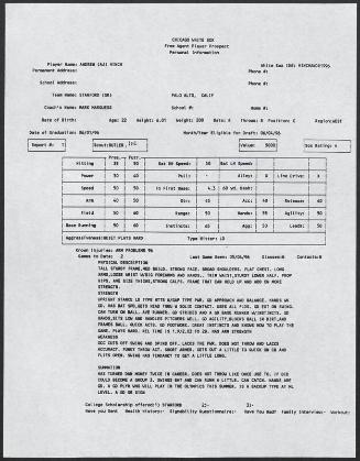 A.J. Hinch scouting report, 1996 May 04