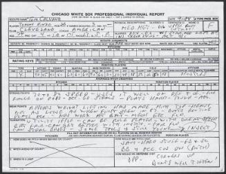 Tommy Hinzo scouting report, 1989 September