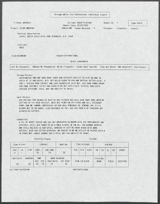 Tyler Houston scouting report, 1995 July 07