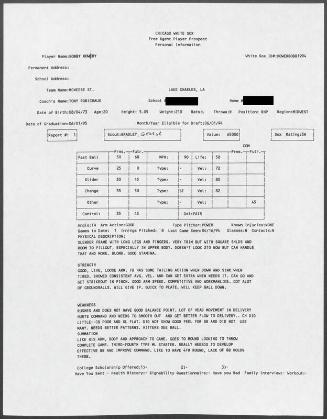 Bob Howry scouting report, 1994 April 16