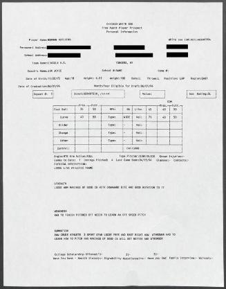 Norm Hutchins scouting report, 1994 April 15