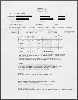 Norm Hutchins scouting report, 1994 April 07