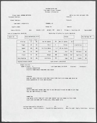 Norm Hutchins scouting report, 1994 April 19