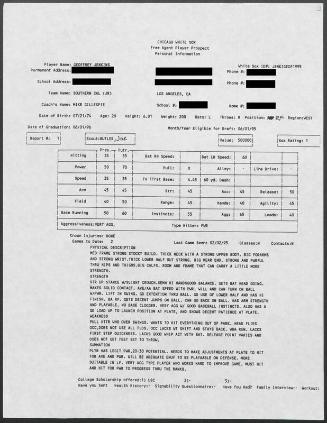 Geoff Jenkins scouting report, 1995 February 02