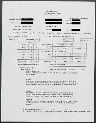 Geoff Jenkins scouting report, 1995 March 19