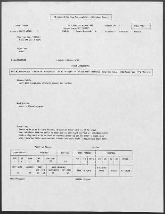 Derek Jeter scouting report, 1995 July 21