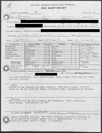 Wallace Johnson scouting report, 1979 April 29