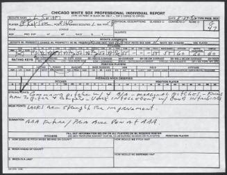 Brian Keyser scouting report, 1990 August 29