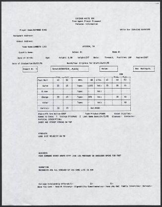 Ray King scouting report, 1995 April 15