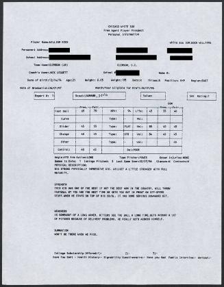 Billy Koch scouting report, 1996 February 27