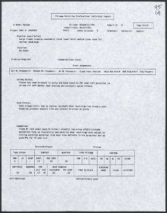 Paul Konerko scouting report, 1995 September 27