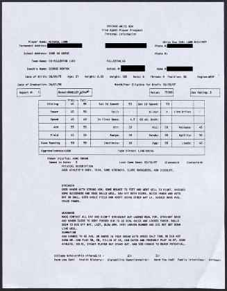 Mike Lamb scouting report, 1997 February 16
