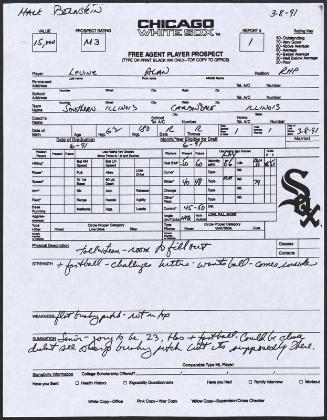 Al Levine scouting report, 1991 March 08