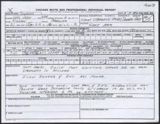 Jesse Levis scouting report, 1989 August 19