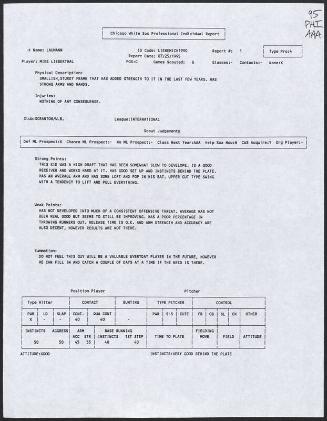 Mike Lieberthal scouting report, 1995 July 25