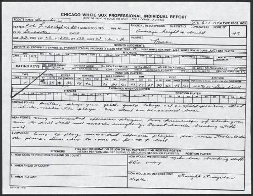 Rob Lukachyk scouting report, 1990 June 01