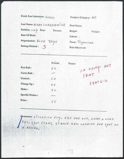 Mark Lukasiewicz scouting report, 2000