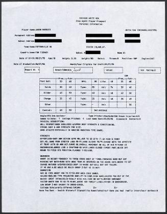 Jason Marquis scouting report, 1996 March 23