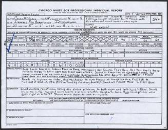 Chuck McElroy scouting report, 1990 July 20