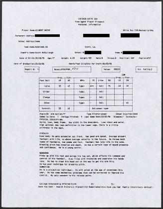 Gil Meche scouting report, 1996 February 25