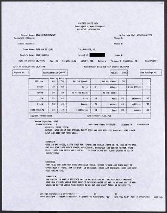 Doug Mientkiewicz scouting report, 1995 March 19