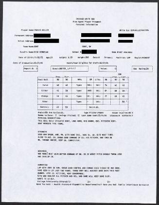 Travis Miller scouting report, 1994 May 14