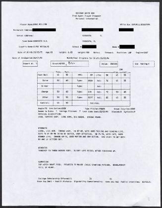 Doug Million scouting report, 1994 March 05