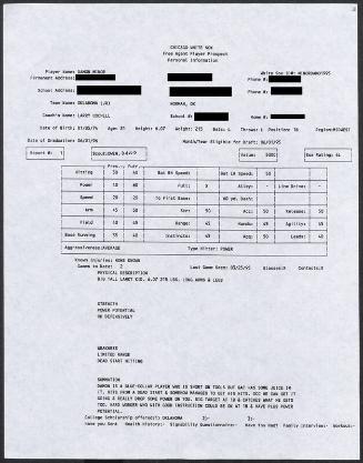 Damon Minor scouting report, 1995 March 25