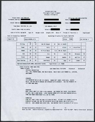 Chad Moeller scouting report, 1996 April 16