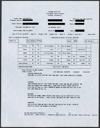Chad Moeller scouting report, 1996 March 25